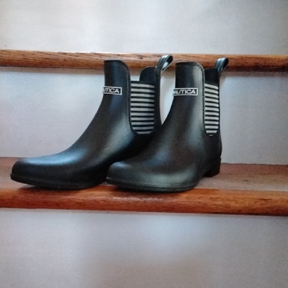 Nautica Chelsea Rain Boots Black Womens Size 7